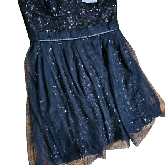 Women's FRENCH CONNECTION Sequins Mesh Overlay Dress Size 6 - Picture 3 of 4